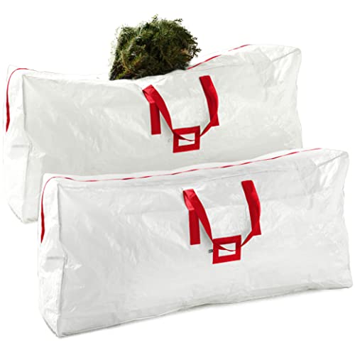 Photo 1 of 2-Pack Artificial Extra Large Christmas Tree Storage Bag - Fits up to 9-Foot Holiday Xmas Disassembled Trees with Durable Reinforced Handles & Dual Zi
