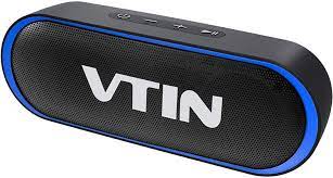 Photo 1 of VTIN R4 Bluetooth Speaker V5.0, Portable Bluetooth Speaker with 24H Playtime, Loud Stereo Sound, 10W Powerful Waterproof Speaker, Built-in Mic, Support TF Card, Compatible for iOS, Android, PC Blue
