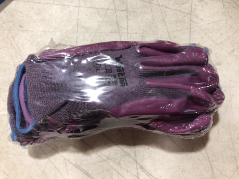 Photo 1 of oscar en388 women gardening gloves 3 pairs garden gloves purple