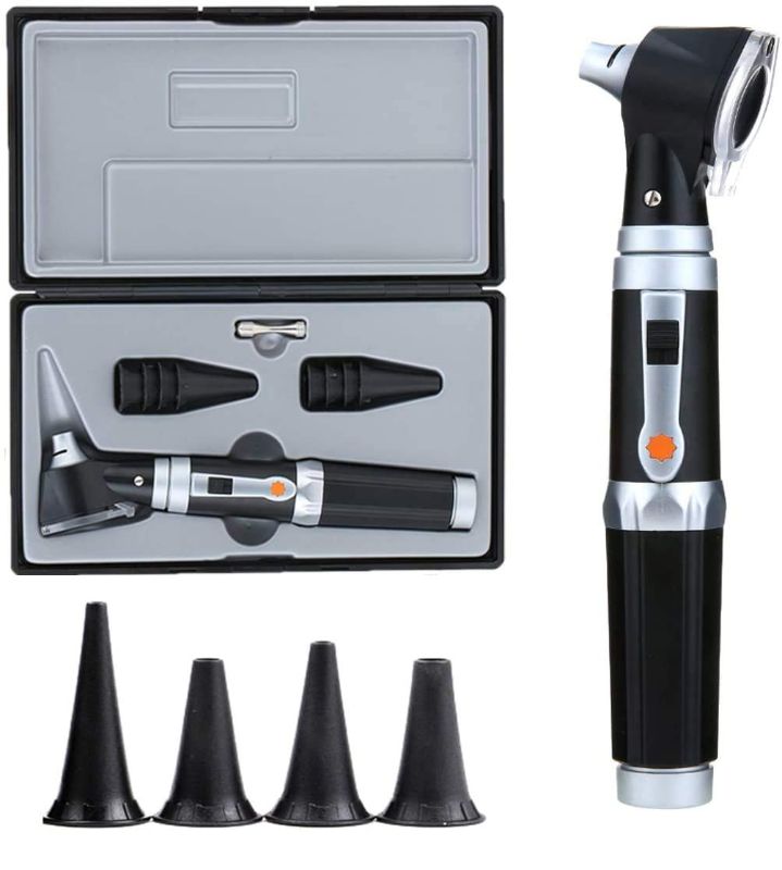 Photo 1 of Otoscope Kit,Professional Diagnostic Ear Care Tool with 2.5V Halogen Light, 3X Magnification, 4 Speculum Tips Size - for Children, Adults, Pets, etc.
