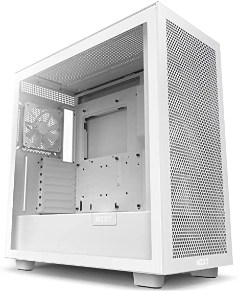 Photo 1 of NZXT H7 Flow - CM-H71FW-01 - ATX Mid Tower PC Gaming Case - Front I/O USB Type-C Port - Quick-Release Tempered Glass Side Panel - White
