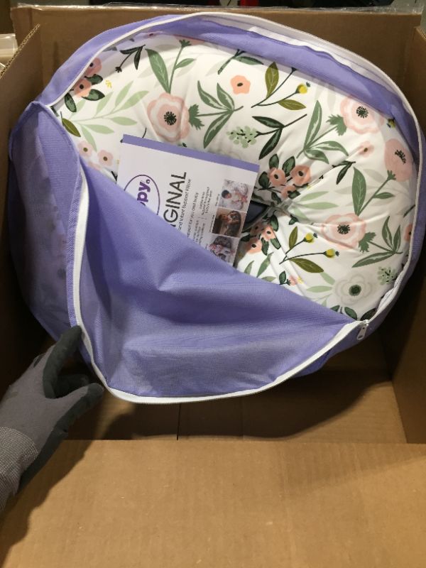 Photo 2 of Boppy Nursing Pillow and Positioner Original | Pink Garden Flowers | Breastfeeding Bottle Feeding Baby Support | with Removable Cotton Blend Cover |
