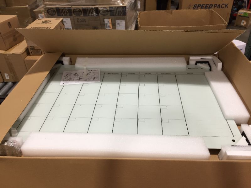 Photo 3 of Quartet Magnetic Whiteboard Calendar, 3' x 2', Glass Dry Erase White Board Planner for Homeschool Supplies & Home Office Organization, 2 Magnets, 1 Dry Erase Marker, Frameless Infinity (GC3624F)
