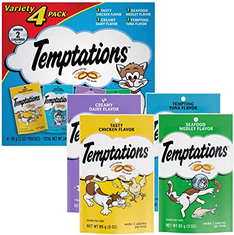 Photo 1 of (Pack of 16) 6.3 Ounce  Temptations Cat Classic and MixUps Variety Packs BB SEPTEMBER 2021 

