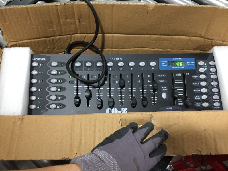 Photo 2 of CO-Z 192 DMX 512 Stage DJ Light Controller Lighting Mixer Board Console for Light Shows, Party Disco Pub Night Club DJs KTV Bars and Moving Heads
