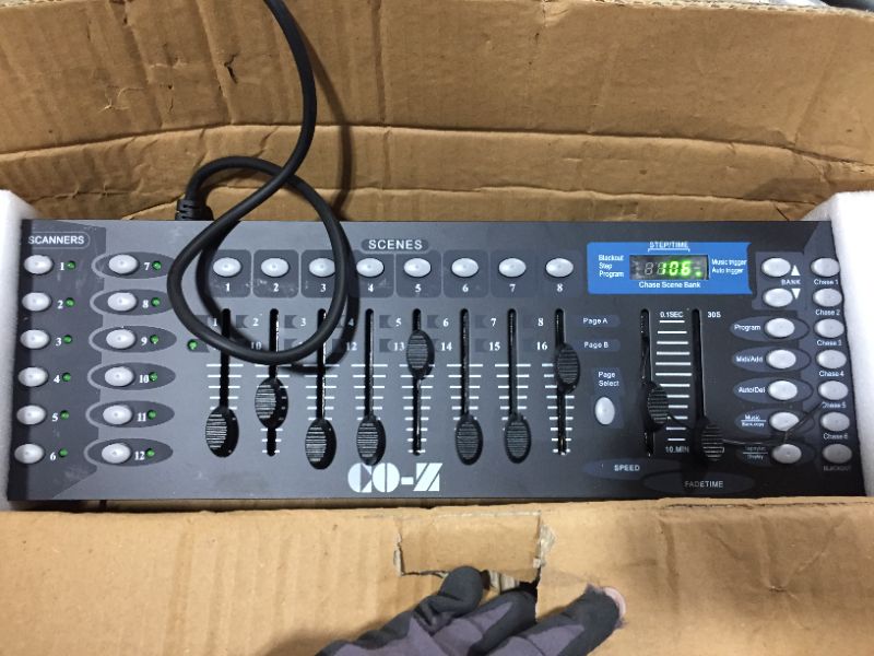 Photo 3 of CO-Z 192 DMX 512 Stage DJ Light Controller Lighting Mixer Board Console for Light Shows, Party Disco Pub Night Club DJs KTV Bars and Moving Heads
