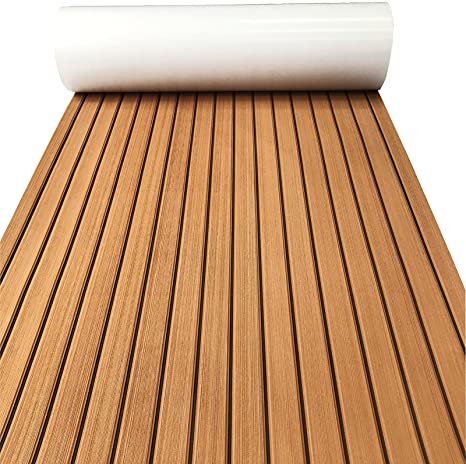 Photo 1 of Boat Flooring EVA Foam Decking Sheet Faux Teak Marine Mat Marine Carpet Cooler Tops Seating Non-Slip Self-Adhesive Flooring Material for Motorboat RV Yacht...
Color:Brown With Black Seam Lines
Size:23 x 94 inch