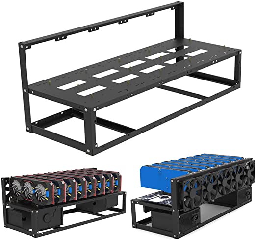 Photo 1 of 8 GPU Mining Rig Frame for Crypto Coin Currency Bitcoin Ethereum BTC S37/B85/B75/AK2980-D8P-65 Motherboard Bracket Support to Dual Power 8 Graphics Card Miners Rack ETH BTC ETC ZEC
