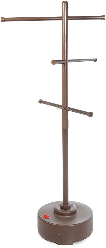 Photo 1 of Milliard Freestanding Portable Outdoor Towel Tree, Three Adjustable Bars, Weather Resistant Plastic – 65 inches x 25 inches– Stylish Bronze Colored Pool and Spa Towel Rack
