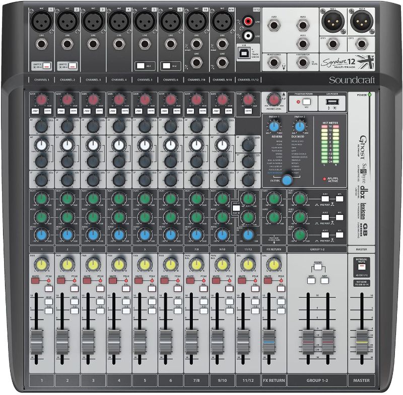 Photo 1 of Soundcraft Signature 12MTK Analog 12-Channel Multi-track Mixer with Onboard Lexicon Effects
