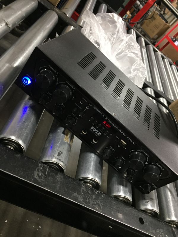 Photo 1 of Pyle PTA42BT - Compact Home Audio Amplifier, 4-Ch. Audio Source Stereo Receiver System with FM Radio, MP3/USB/SD/AUX Playback (500 Watt)
