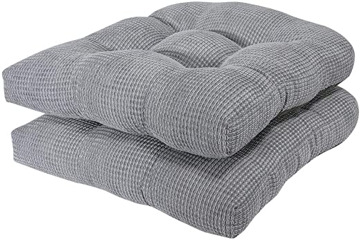 Photo 1 of Arlee - Tyler Chair Pad Seat Cushion, Memory Foam, Non-Skid Backing, Durable Fabric, Comfort and Softness, Reduces Pressure and Contours to Body, Washable, 15.5 x 15.5 Inches (Alloy Gray, Set of 2)
