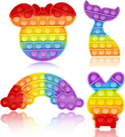 Photo 1 of Woplagyreat Pop Sensory Toy Popping Popper Anxiety Autism Stress Pressure Bubble Silicone Game Gift Special Need Kid Teen Adult Friend ADHD Mermaid Tail Rainbow Mouse Rabbit
