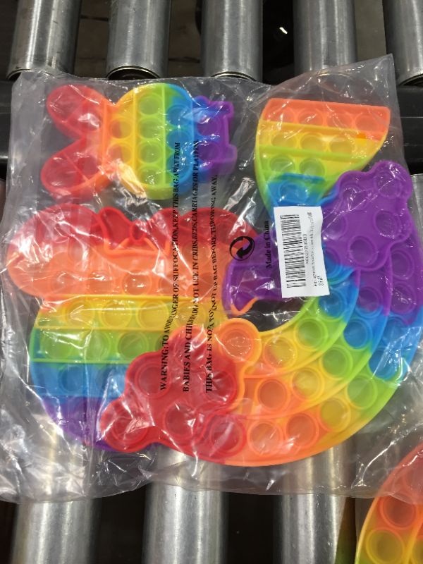 Photo 2 of Woplagyreat Pop Sensory Toy Popping Popper Anxiety Autism Stress Pressure Bubble Silicone Game Gift Special Need Kid Teen Adult Friend ADHD Mermaid Tail Rainbow Mouse Rabbit
