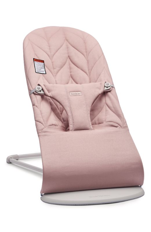 Photo 1 of BabyBjorn Bouncer Bliss Light Grey Frame Petal Quilt Cotton - Dusty Pink