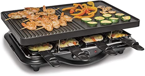 Photo 1 of Hamilton Beach 8-Serving Raclette Electric Indoor Grill, Ideal for Parties and Family Fun, Black
