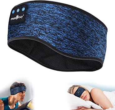 Photo 1 of MUSICOZY Bluetooth 5.2 Headband Sports Sleep Headband Headphones, Wireless Music Sleeping Headphones Sleep Eye Mask Earbuds for Workout Running Insomnia Travel Yoga Meditation
