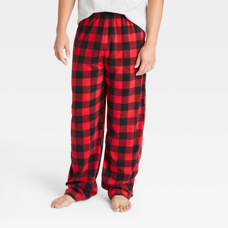 Photo 1 of Men's Plaid Holiday Matching Fleece Pajama Pants - Wondershop™ Red Lg - 2 PACK

