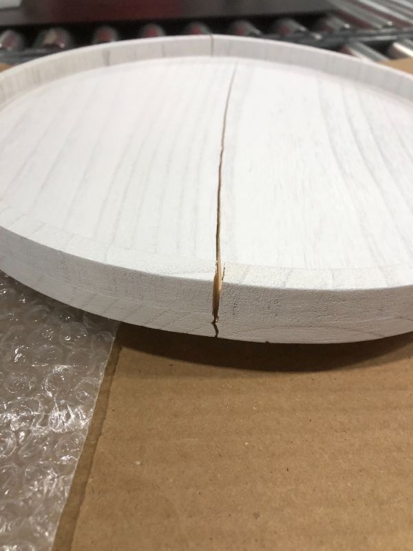 Photo 1 of 12" Wood Rotating Tray, White
