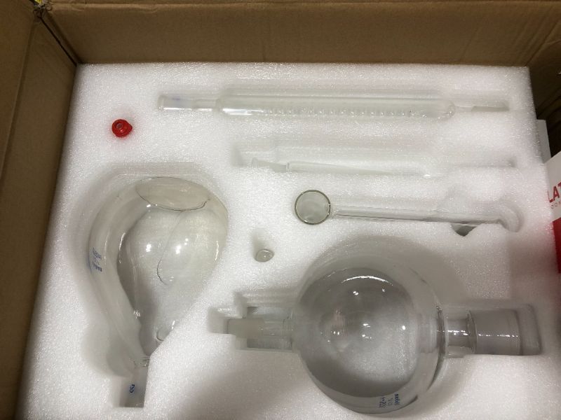 Photo 2 of Anbt 2000ml Lab Essential Oil Distillation Apparatus Water Distiller Purifier Glassware Kits W/Condenser Pipe, Lab Glassware Kit
