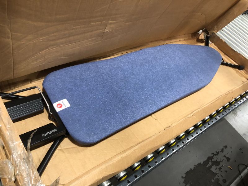 Photo 3 of Brabantia Size B Ironing Board (49x15 in) 7 Height Options, Adjustable Steam Iron Rest Holder (Denim Blue) Non-Slip Feet, Anti-Collapse Child Locks
