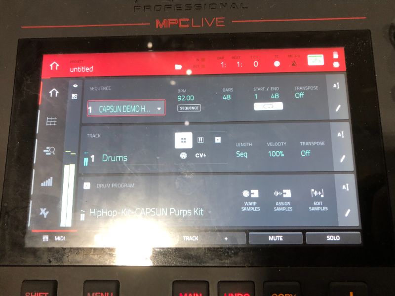 Photo 2 of Akai Professional MPC Live | Ultra-Portable Fully Standalone MPC With 7-Inch Multi-Touch Display, 16GB On-Board Storage, Rechargeable Battery, Full Control Arsenal and 10GB Sound Library Included
