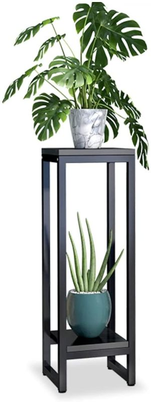 Photo 1 of 37 inches Metal Tall Plant Stand Rack, 2 Tier Plant Shelves Indoor Flower Pots Stand Holder Planter Display for Living Room Balcony Garden (2 Tier)
