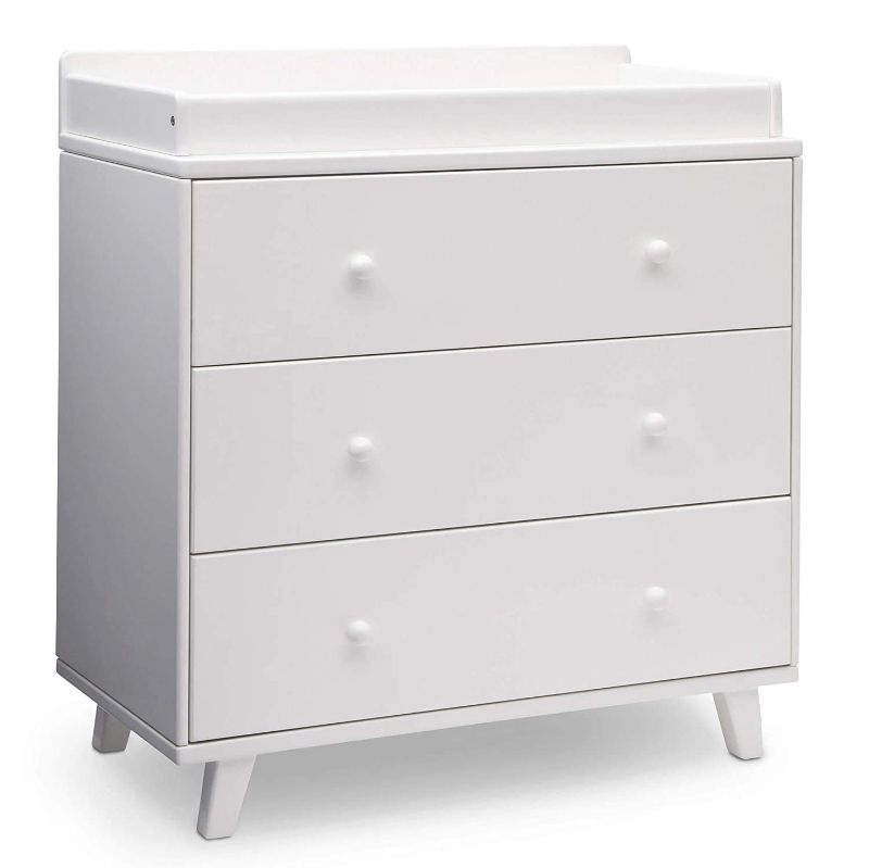 Photo 1 of DELTA CHILDREN AVA 3 DRAWER DRESSER WITH CHANGING TOP, WHITE , 36.5X26.5X38.5 INCH (PACK OF 1)
