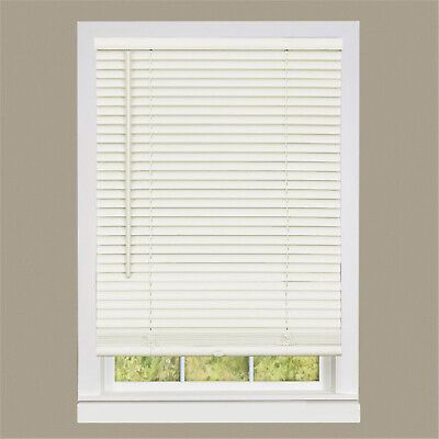 Photo 1 of 35 in. W x 64 in. L Alabaster 1 in. Vinyl Blind