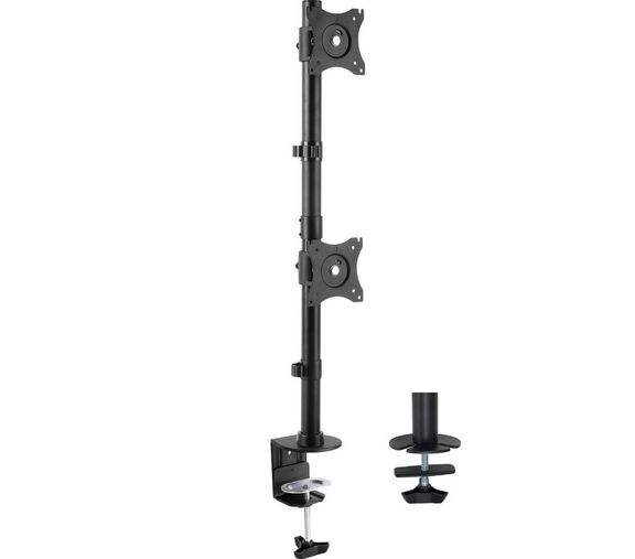 Photo 1 of VIVO STAND-V002R Dual Computer Monitor Desk Mount Stand Vertical Array - 2 Screens up to 27"