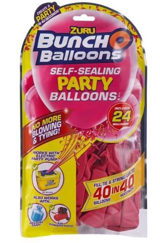 Photo 1 of BOX OF 6, 24ct Self Sealing Party Balloons Refill Pack Pink

