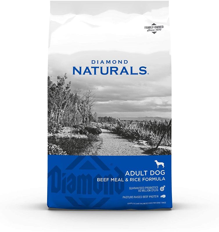 Photo 1 of DIAMOND NATURALS Premium Formulas Dry Dog Food for Adult Dogs Made with Real Meat Protein, Superfoods, Probiotics and Antioxidants for Supporting Overall Health in Dogs, BEEF, 40 LB, BEST BY 04 FEB 2022
