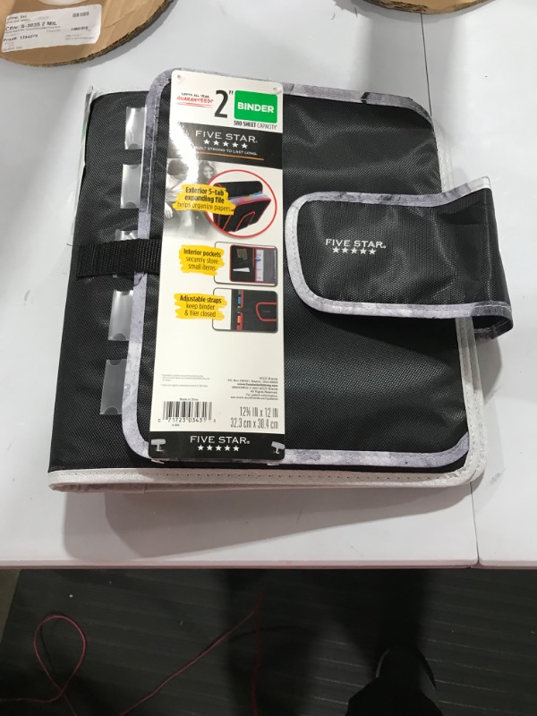 Photo 1 of 2 Quick Tab Sewn Zipper Binder Black/Gray - Five Star