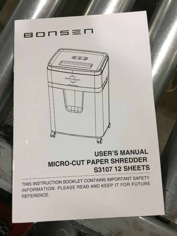 Photo 5 of BONSEN 12-Sheet Super Micro-Cut Paper Shredder, High-Security P-5 Paper Credit Card Shredder for Office Home, 30 Mins Non-Stop Run Time Quiet Shredding Machine with 6.6 Gallons Pullout Basket 