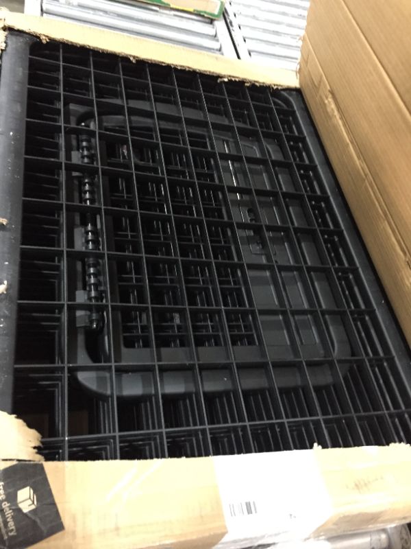 Photo 2 of Amazon Basics 8-Panel Plastic Pet Pen Fence Enclosure with Gate - 64 X 64 X 34 Inches, Black
