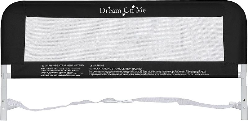 Photo 1 of Dream On Me Mesh Security Rail, Twin Size Bed Security Rail, Safe Security Rail, Black
