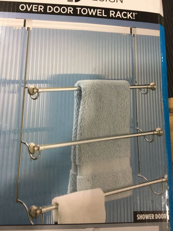 Photo 1 of  York Metal Over the Shower Door Towel Rack, Hooks for Master, Guest, Kids' Bathroom,  Chrome
