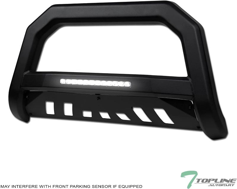 Photo 1 of  Matte Black AVT Style LED Light Bull Bar Brush Push Front Bumper Grill Grille Guard 