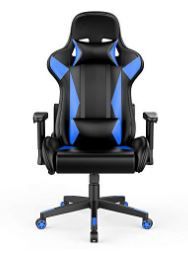 Photo 1 of Amazon Basics Gaming/Racing Style Office Chair with Removable Headrest and High Back Cushion - Blue
