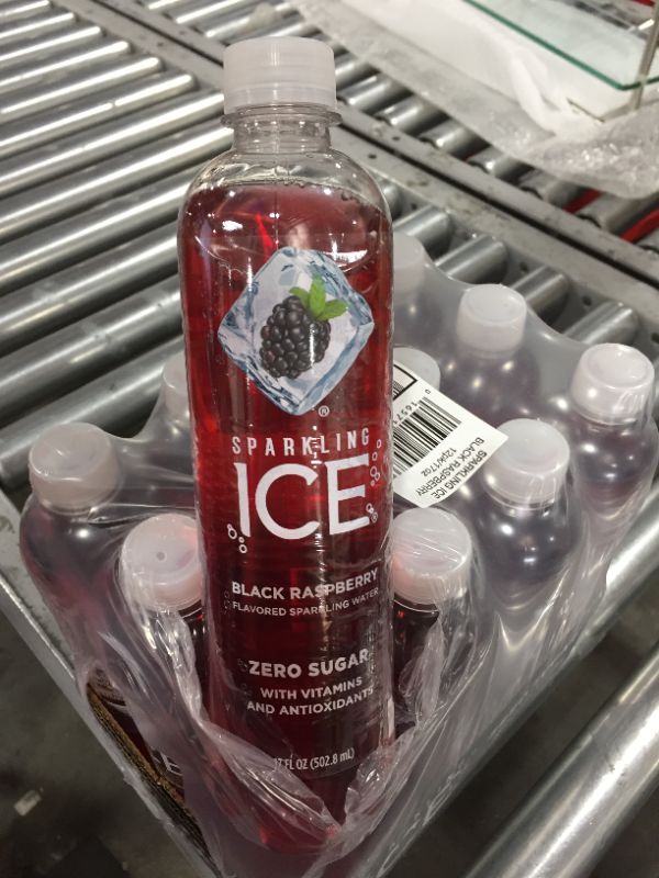 Photo 2 of Sparkling ICE, Black Raspberry Sparkling Water, Zero Sugar Flavored Water, with Vitamins and Antioxidants, Low Calorie Beverage, 17 fl oz Bottles (Pack of 12)
