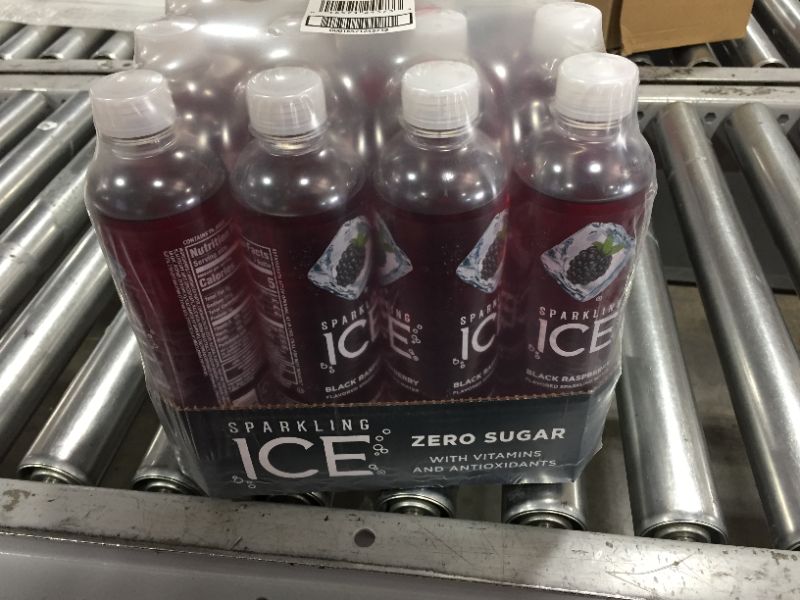 Photo 1 of Sparkling ICE, Black Raspberry Sparkling Water, Zero Sugar Flavored Water, with Vitamins and Antioxidants, Low Calorie Beverage, 17 fl oz Bottles (Pack of 12)
