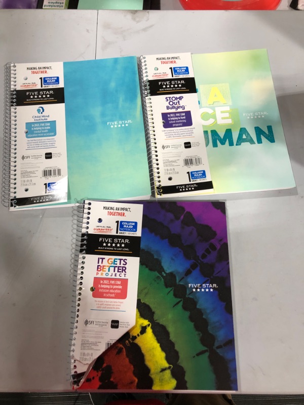 Photo 1 of 3 spiral notebooks college ruled.

