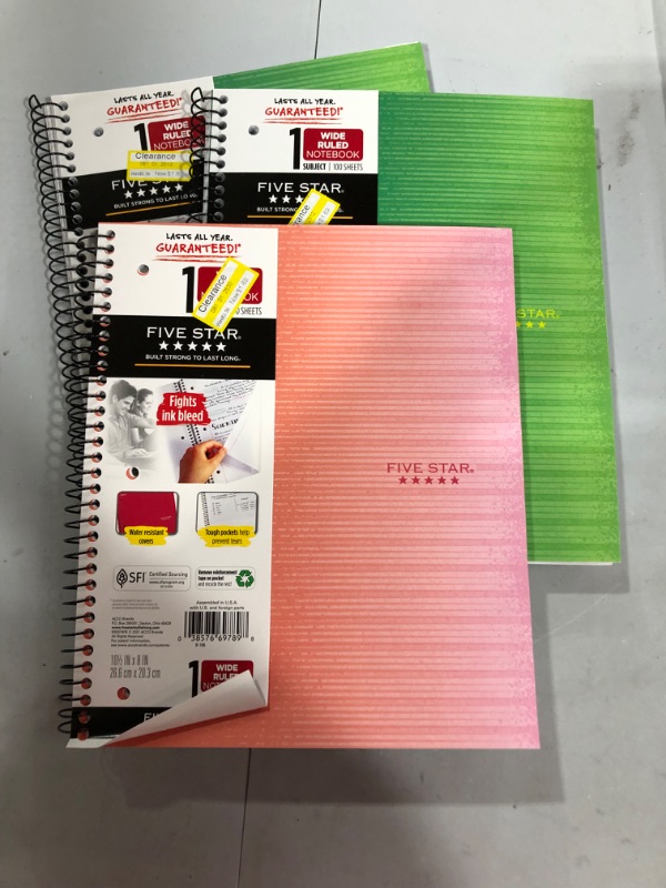 Photo 1 of 3 spiral notebooks college ruled.
