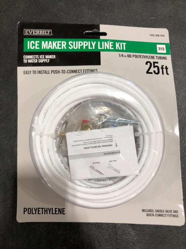 Photo 2 of EVERBILT 1/4 in. COMP x 1/4 in. COMP x 25 ft. Push-to-Connect Poly Ice Maker Installation Kit
