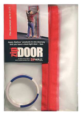 Photo 1 of ZIP DOOR 3 X 7 Ft. Door Dust Containment Kit. OPEN PACKAGE. PRIOR USE.
