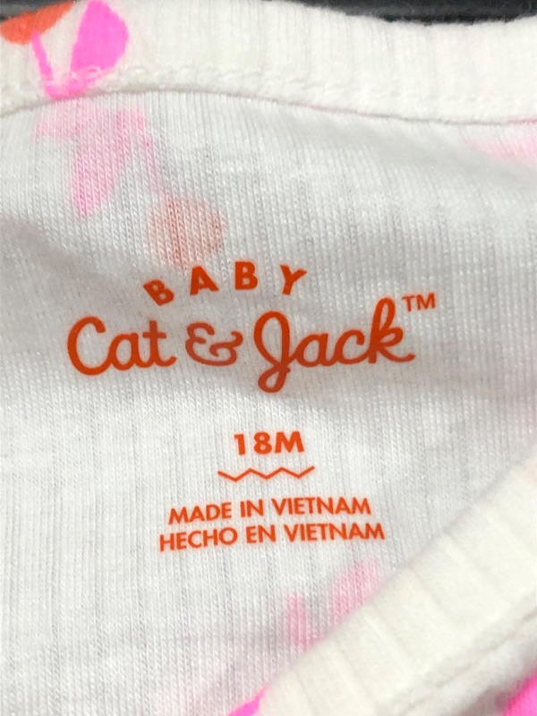 Photo 3 of Baby Girls' Cherry Rib Ruffle Bodysuit - Cat & Jack™ White (Size: 18M) Pack of 3