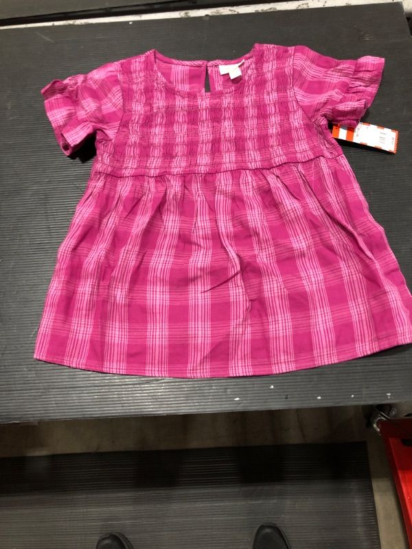 Photo 2 of Girls' Floral Short Sleeve Socked Woven Shirt - Cat & Jack™ (Size: Small)