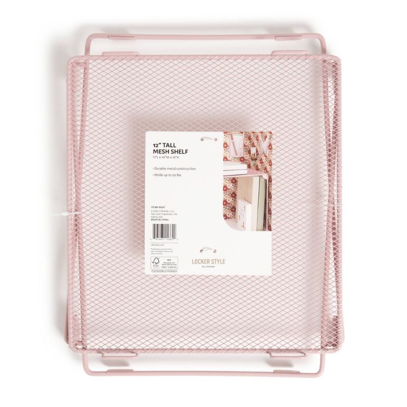 Photo 1 of 12" Mesh Locker Shelf Dusty Rose - U Brands (Pack of 3)