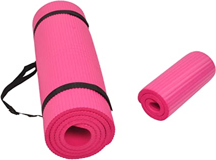 Photo 1 of BalanceFrom GoYoga+ All-Purpose 1/2-Inch Extra Thick High Density Anti-Tear Exercise Yoga Mat and Knee Pad with Carrying Strap and Yoga Blocks
