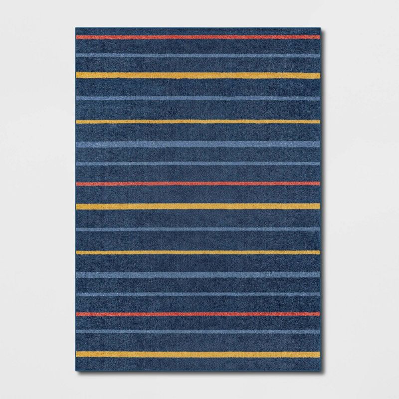 Photo 1 of 4'x5'6" Multi Stripe Rug - Pillowfort™
